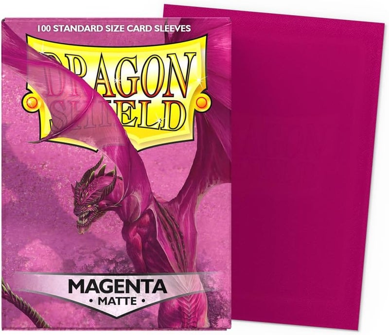 dragon shield | Standard Size Card Matte Sleeves | 100 CT - Smooth & Tough Premium TCG Sleeves | Compatible with Pokemon, Flesh & Blood, One Piece & Magic The Gathering | Magenta - Matte - Image 2